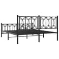 Miniatyrbillede 7 af 9: vidaXL sengeramme med sengegavl og fodgærde 160x200 cm metal sort