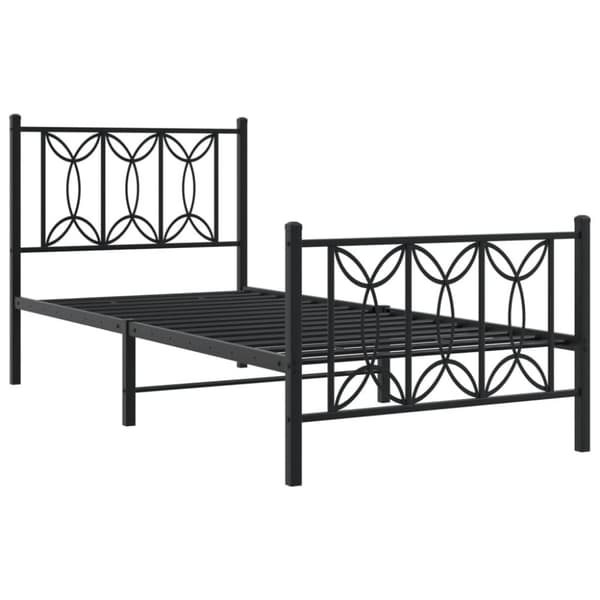 vidaXL Metallinen sängynrunko päädyillä musta 80x200 cm