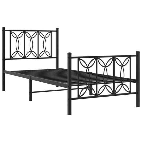 vidaXL Metallinen sängynrunko päädyillä musta 80x200 cm