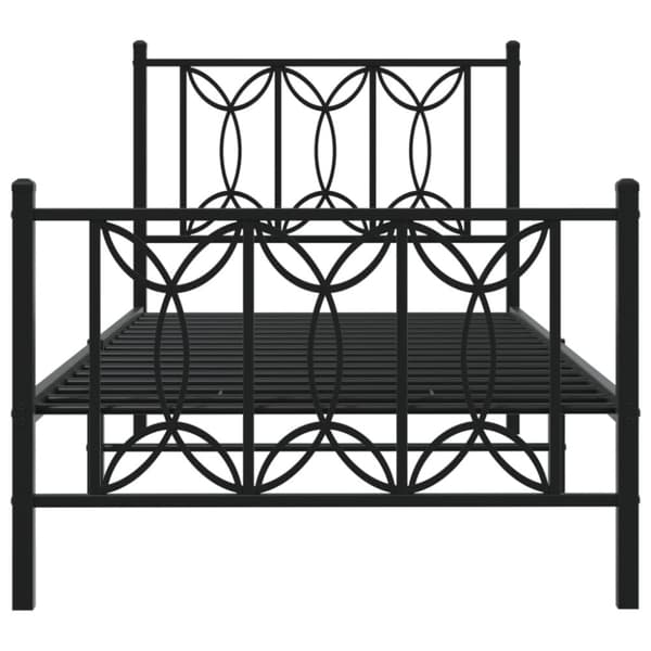 vidaXL Metallinen sängynrunko päädyillä musta 80x200 cm