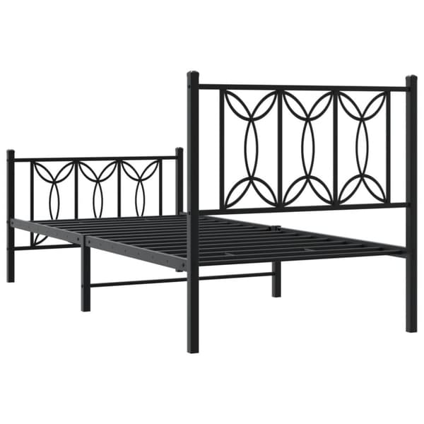 vidaXL Metallinen sängynrunko päädyillä musta 80x200 cm