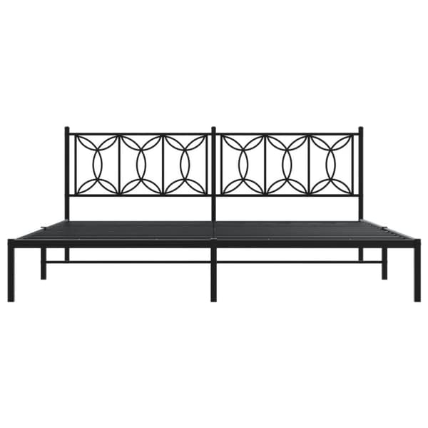 vidaXL sengeramme med sengegavl 200x200 cm metal sort