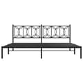 Miniatyrbillede 5 af 9: vidaXL sengeramme med sengegavl 200x200 cm metal sort