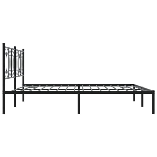 vidaXL sengeramme med sengegavl 200x200 cm metal sort