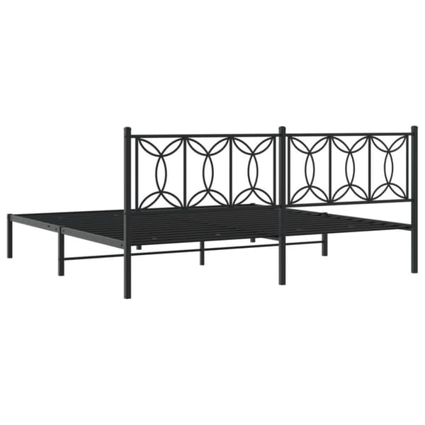vidaXL sengeramme med sengegavl 200x200 cm metal sort