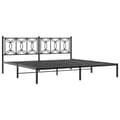 Miniatyrbillede 1 af 9: vidaXL sengeramme med sengegavl 200x200 cm metal sort