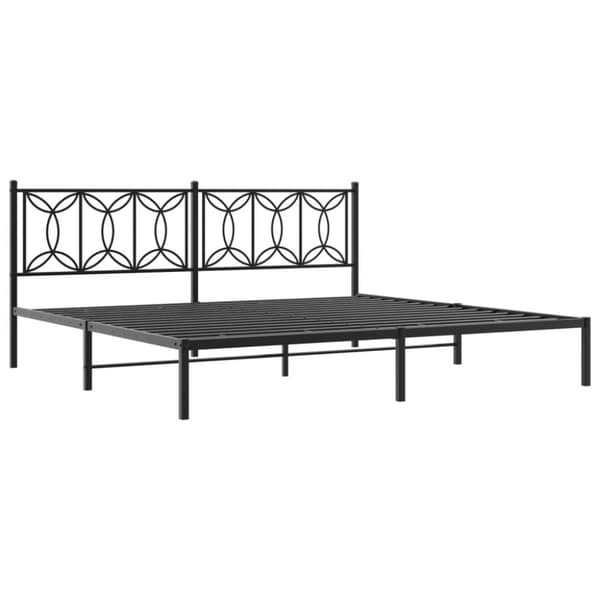vidaXL sengeramme med sengegavl 200x200 cm metal sort