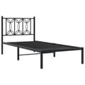 Miniatyrbilde 3 av 9: vidaXL Sengeramme i metall med hodegavl svart 90x200 cm