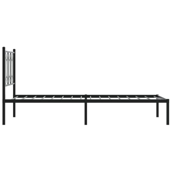 vidaXL Sengeramme i metall med hodegavl svart 90x200 cm