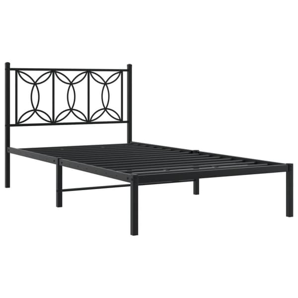 vidaXL Sengeramme i metall med hodegavl svart 100x200 cm
