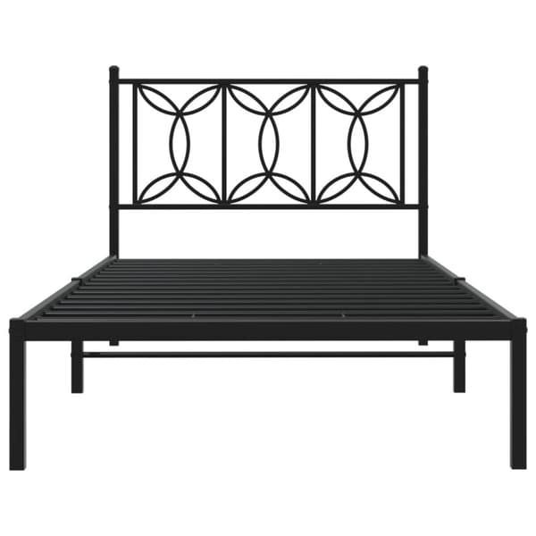 vidaXL Sengeramme i metall med hodegavl svart 100x200 cm
