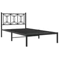 Miniatyrbilde 1 av 9: vidaXL Sengeramme i metall med hodegavl svart 100x200 cm