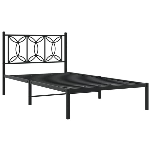 vidaXL Sengeramme i metall med hodegavl svart 100x200 cm