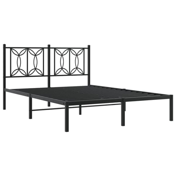 vidaXL Sengeramme i metall med hodegavl svart 140x190 cm