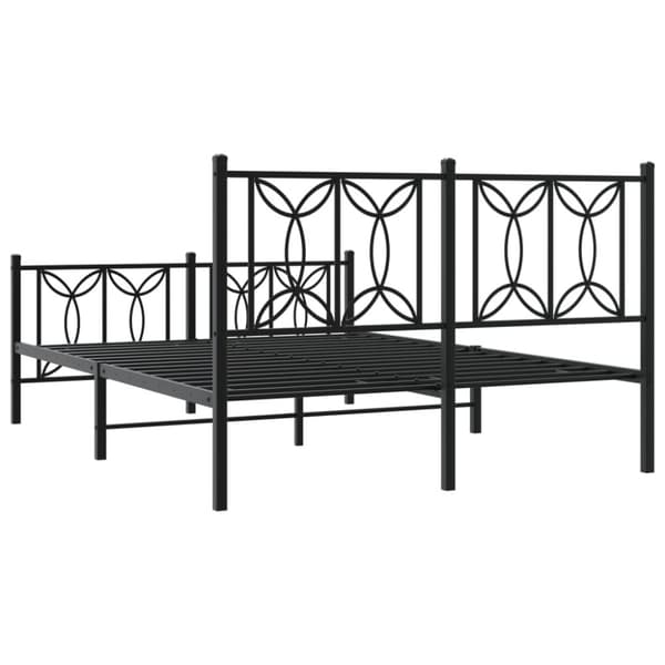vidaXL Metallinen sängynrunko päädyillä musta 135x190 cm
