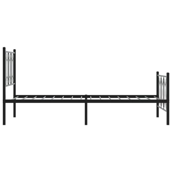 vidaXL Metallinen sängynrunko päädyillä musta 90x200 cm