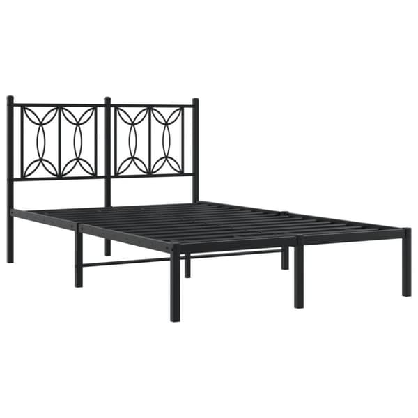 vidaXL sengeramme med sengegavl 120x200 cm metal sort