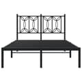 Miniatyrbillede 5 af 9: vidaXL sengeramme med sengegavl 120x200 cm metal sort