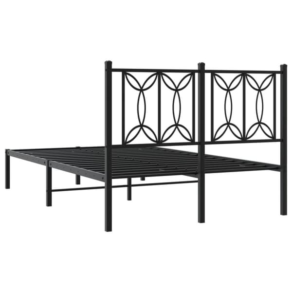 vidaXL sengeramme med sengegavl 120x200 cm metal sort