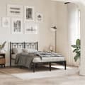 Miniatyrbillede 2 af 9: vidaXL sengeramme med sengegavl 120x200 cm metal sort