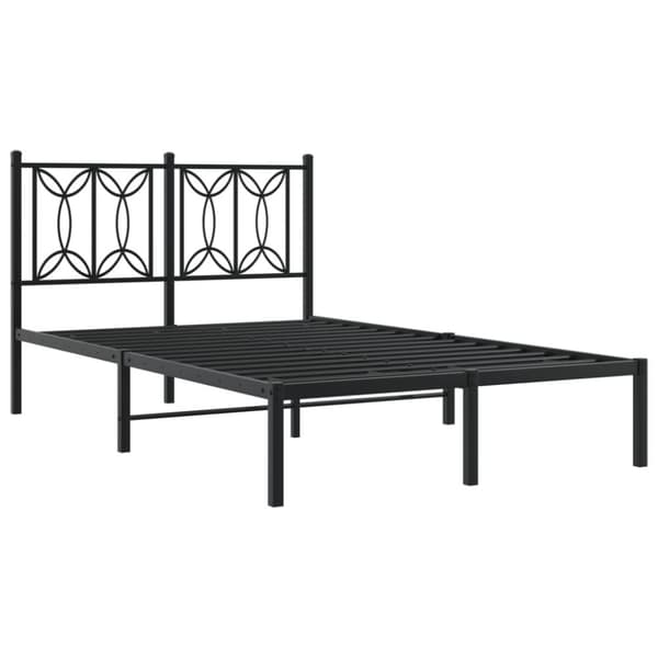 vidaXL sengeramme med sengegavl 120x200 cm metal sort