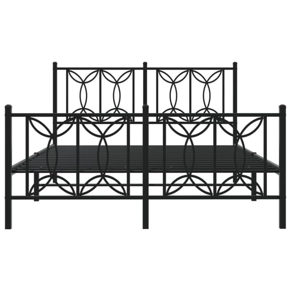 vidaXL Metallinen sängynrunko päädyillä musta 140x200 cm