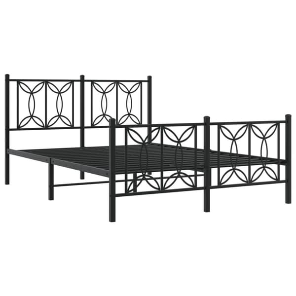 vidaXL Metallinen sängynrunko päädyillä musta 140x200 cm