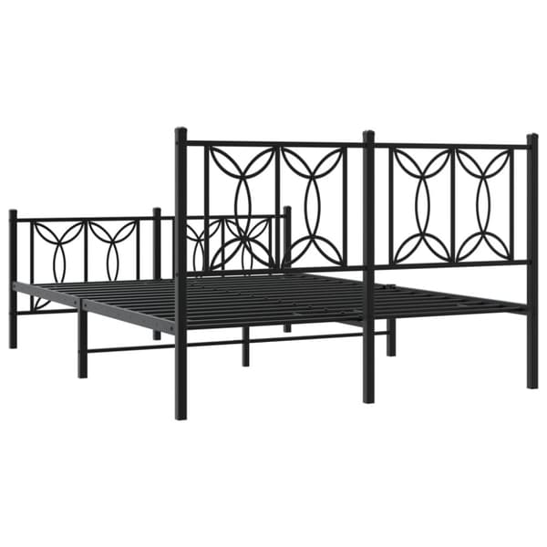 vidaXL Sengeramme i metall med hode- og fotgavl svart 140x200 cm