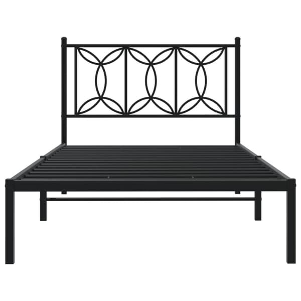 vidaXL Metallinen sängynrunko päädyllä musta 107x203 cm