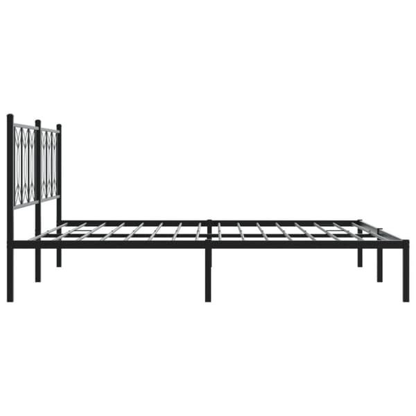 vidaXL sengeramme med sengegavl 180x200 cm metal sort