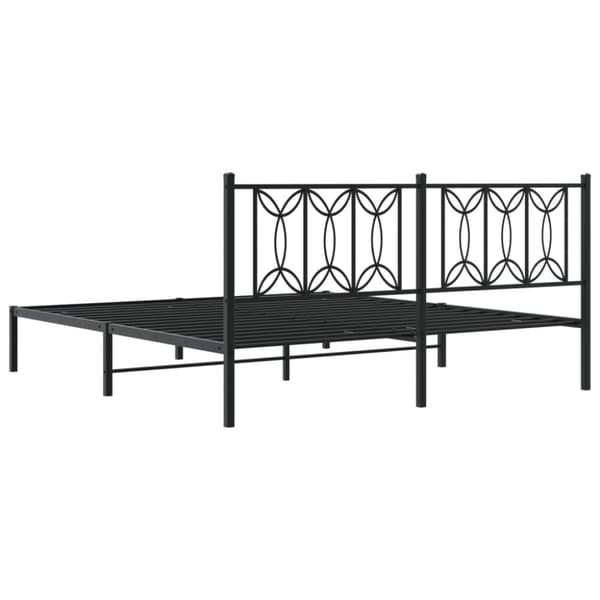 vidaXL sengeramme med sengegavl 180x200 cm metal sort