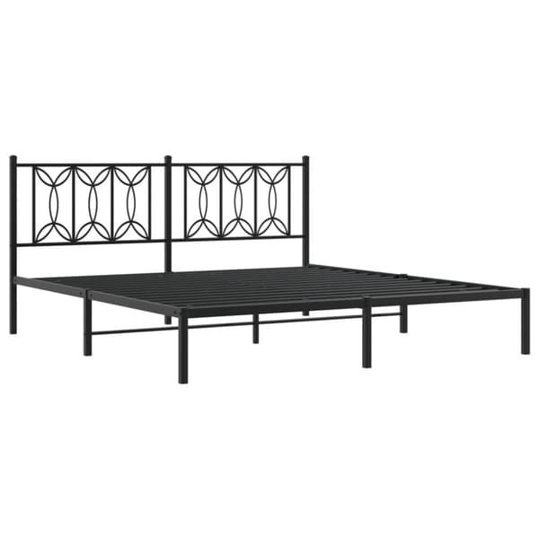 vidaXL sengeramme med sengegavl 180x200 cm metal sort