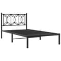Miniatyrbilde 3 av 9: vidaXL Sengeramme i metall med hodegavl svart 107x203 cm