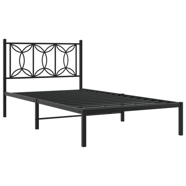 vidaXL Sengeramme i metall med hodegavl svart 107x203 cm