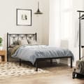 Miniatyrbilde 2 av 9: vidaXL Sengeramme i metall med hodegavl svart 107x203 cm