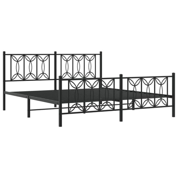 vidaXL Metallinen sängynrunko päädyillä musta 183x213 cm