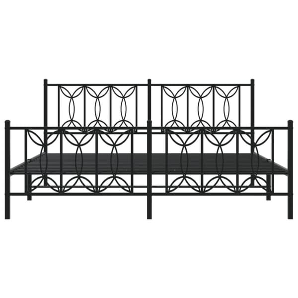 vidaXL Metallinen sängynrunko päädyillä musta 183x213 cm