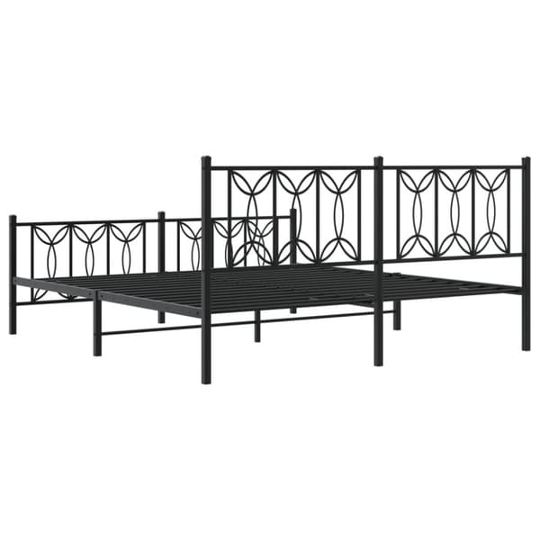 vidaXL Metallinen sängynrunko päädyillä musta 183x213 cm
