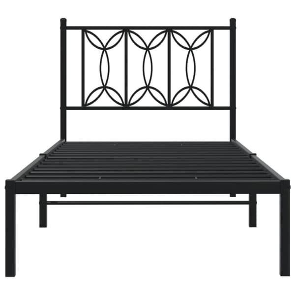 vidaXL Metallinen sängynrunko päädyllä musta 75x190 cm
