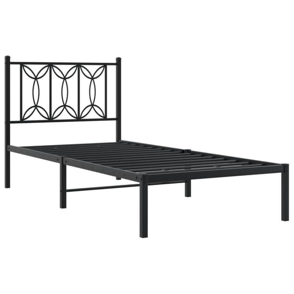 vidaXL Metallinen sängynrunko päädyllä musta 75x190 cm