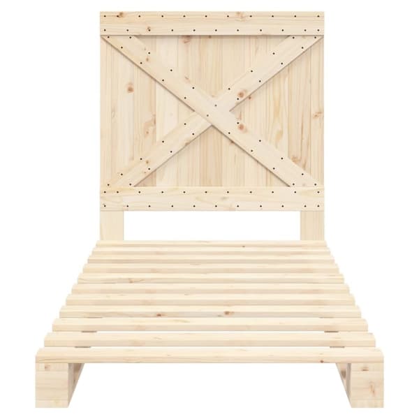 vidaXL Sengeramme med hodegavl 90x200 cm heltre furu