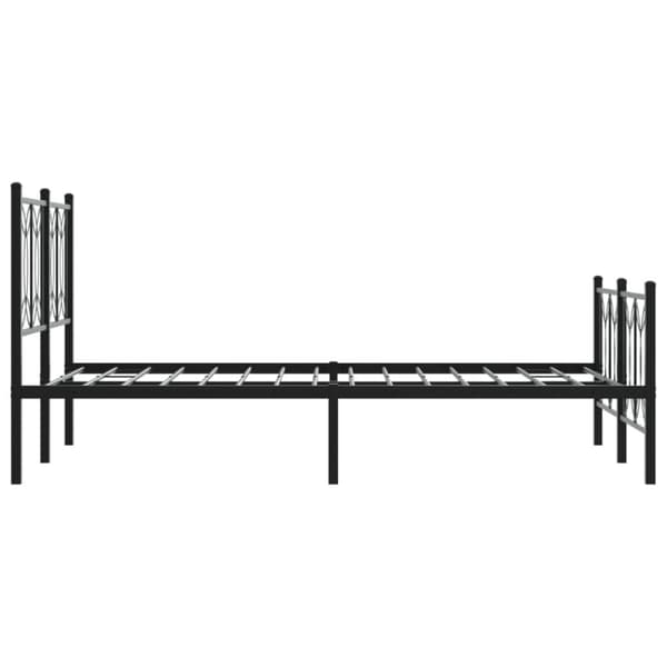 vidaXL Sängram med huvudgavel och fotgavel svart metall 120x190 cm