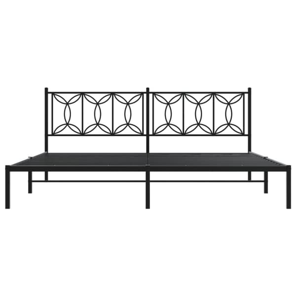 vidaXL Metallinen sängynrunko päädyllä musta 193x203 cm