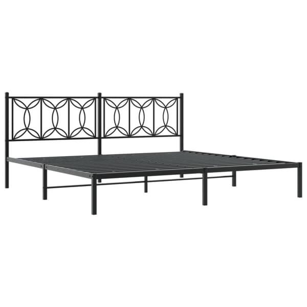 vidaXL Metallinen sängynrunko päädyllä musta 193x203 cm