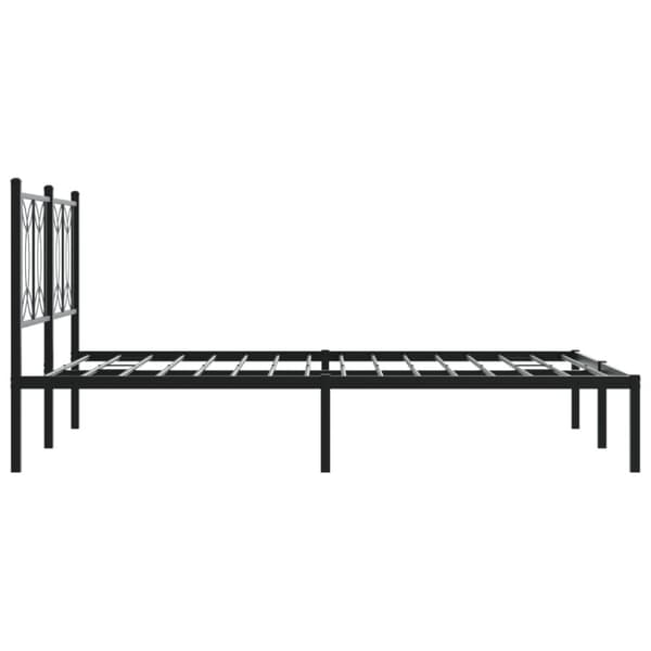 vidaXL Sengeramme i metall med sengegavl svart 140x200 cm