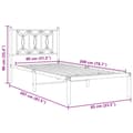 Miniatyrbilde 9 av 9: vidaXL Sengeramme i metall med hodegavl svart 80x200 cm