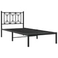 Miniatyrbillede 4 af 9: vidaXL sengeramme med sengegavl 80x200 cm metal sort