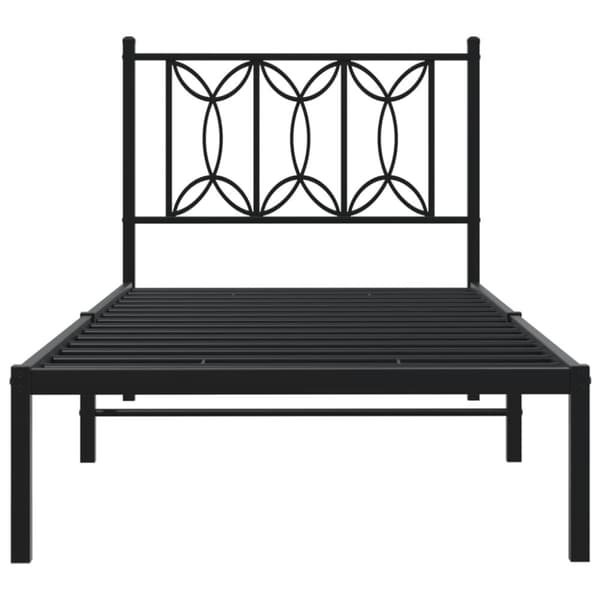 vidaXL sengeramme med sengegavl 80x200 cm metal sort