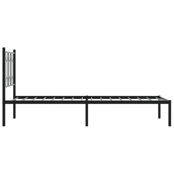 vidaXL sengeramme med sengegavl 80x200 cm metal sort
