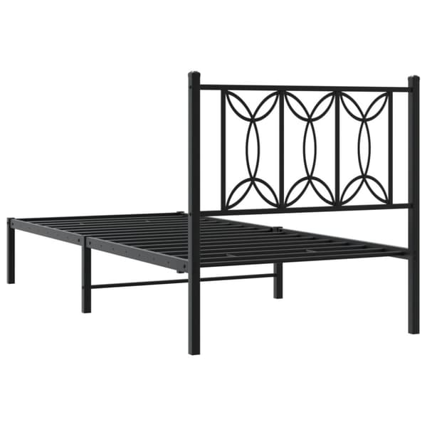 vidaXL sengeramme med sengegavl 80x200 cm metal sort